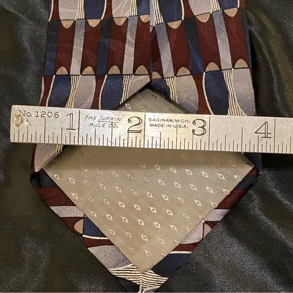 GIVENCHY Tie (Burgundy/Silver/Navy, Silk) - Picture 5 of 5